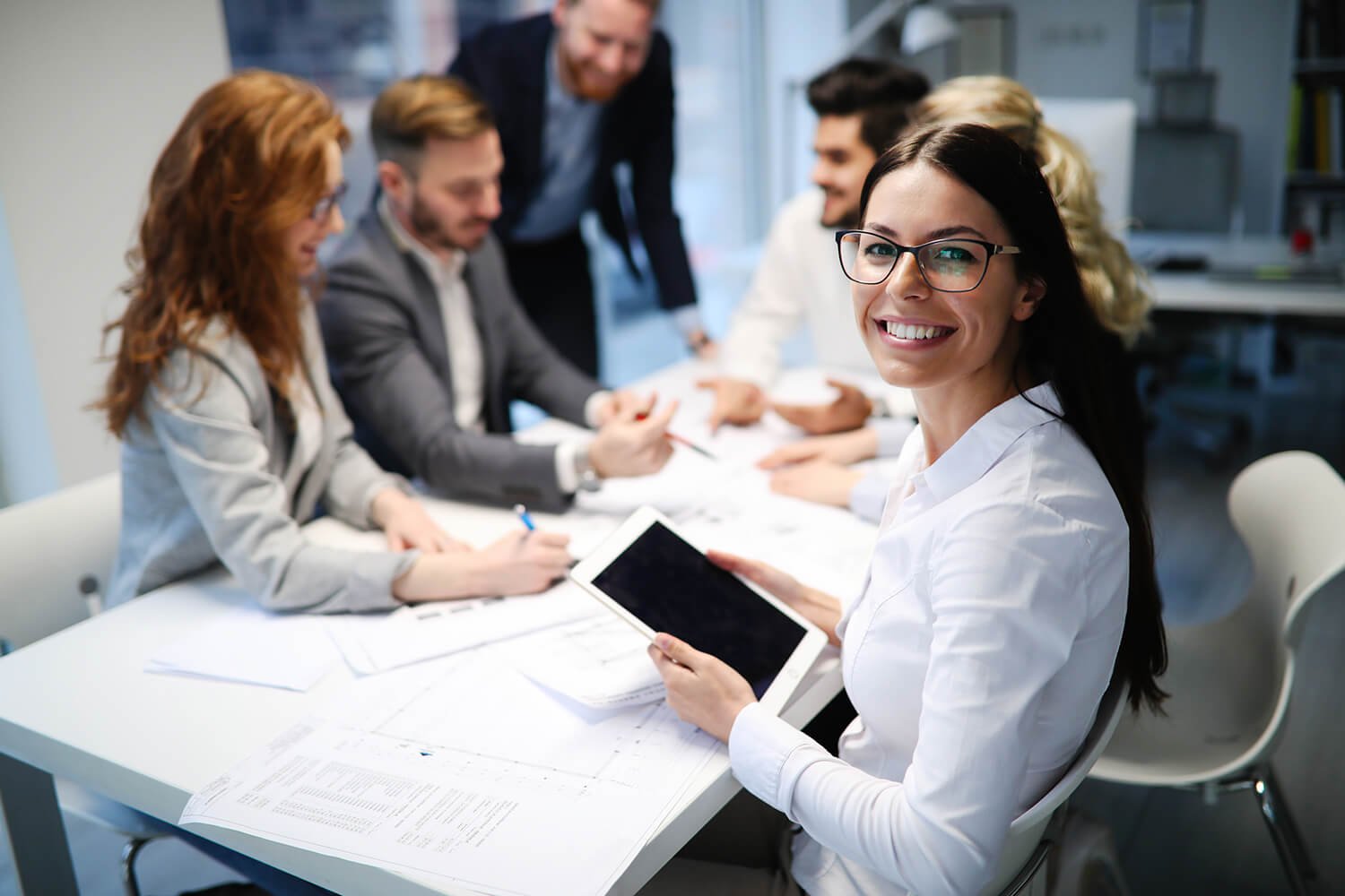 Buyer meeting with brokers